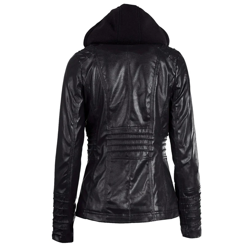 Casaco com capuz blusão feminino, jaquetas para motocicletas, preto, outwear fino, plus size, 7XL, quente, inverno