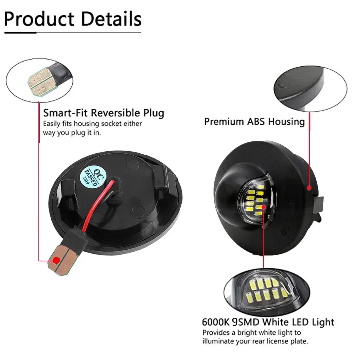 2PCS LED License Plate Lights Tag Lamp Assembly For Ford F150 F250 F350 Super Duty Ranger Explorer Bronco Excursion Expedition
