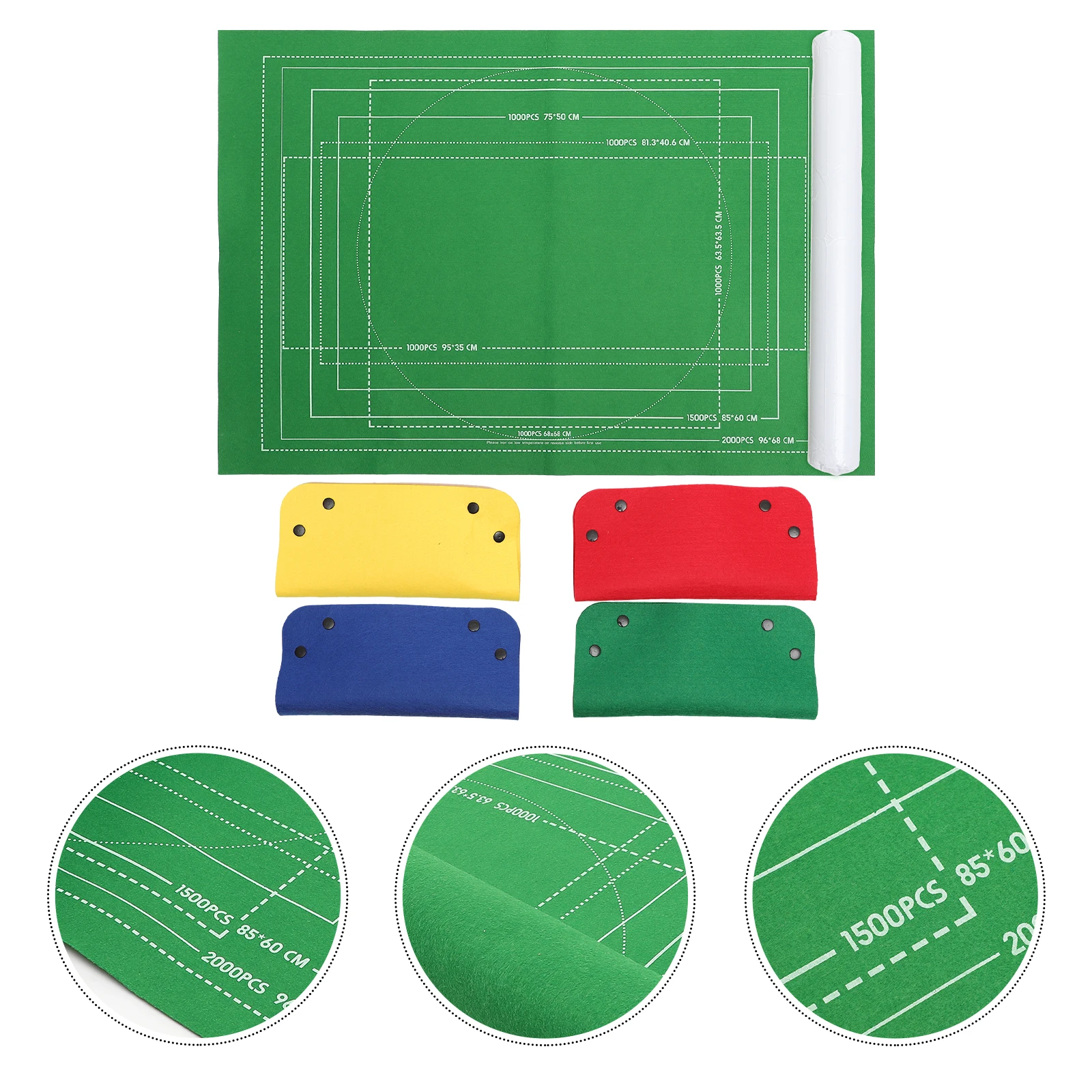 Puzzle Storage Mat Thick Felt Mats for Floor Jigsaw Puzzles Adults Blanket 2000 Pieces Easy Sorting Inflatable Tube Fixing Bands