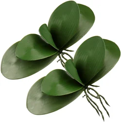 Artificial Phalaenopsis Leaves Real Latex Touch Plants Arrangement Fake Orchid Leaves Green Real Touch Latex-2pcs