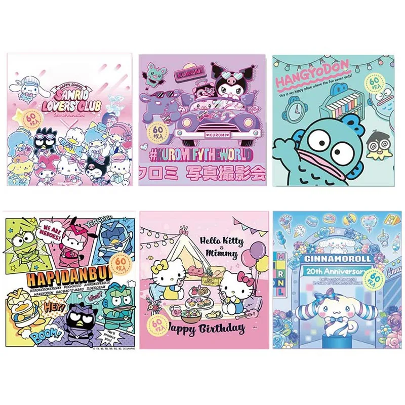 12box/lot Sanrio Kuromi Kitty Kuromi Stickers Kawaii Hangyodon Scrapbooking DIY Diary Decorative Sticker Album Stick Label