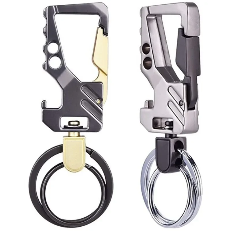 1 pçs resistente chaveiro abridor de garrafa mosquetão metal carro chaveiros para homens e mulheres abertura de cerveja chaveiro