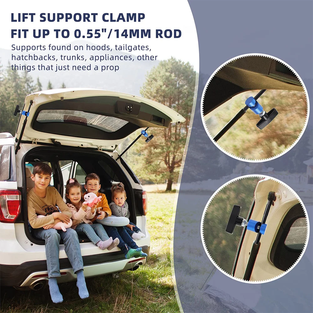 Podofo Car Hood Holder Trunk Air Pressure Anti-Slip Engine Cover Lifting Support Rod Fixing Clamp Lift Support Clamp