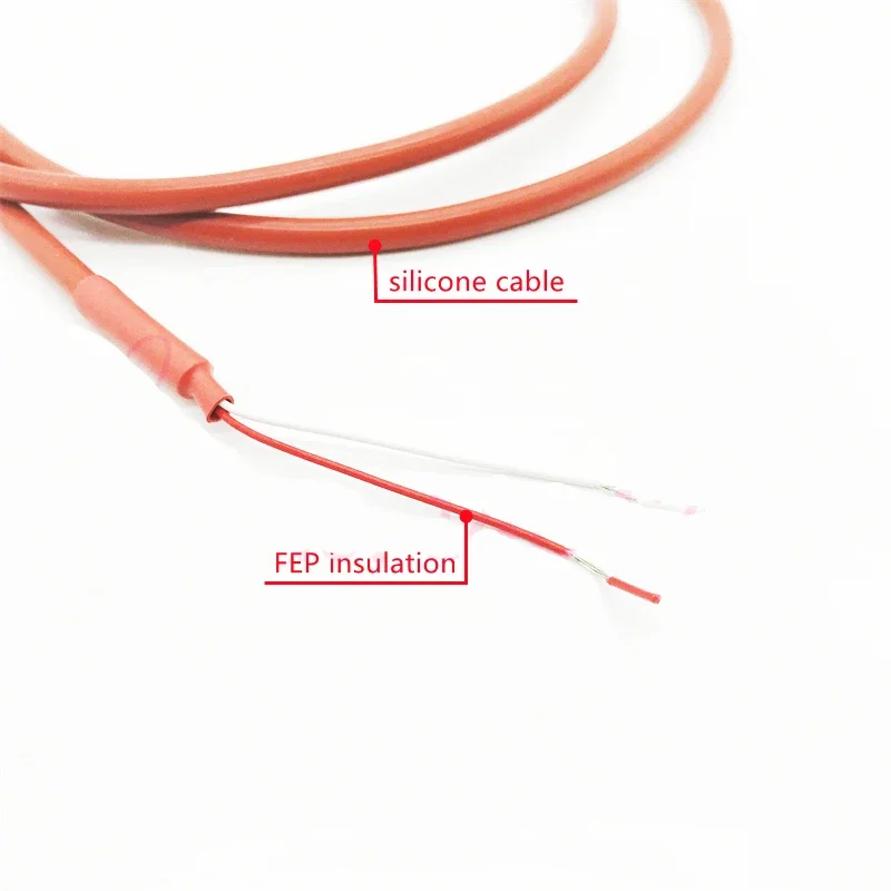 Imagem -02 - Fs-sensor de Temperatura Pt1000 Impermeável Cabo do Silicone Resistente ao Calor50200 °c Sonda mm Comprimento da Inserção 100 mm Fios 1m
