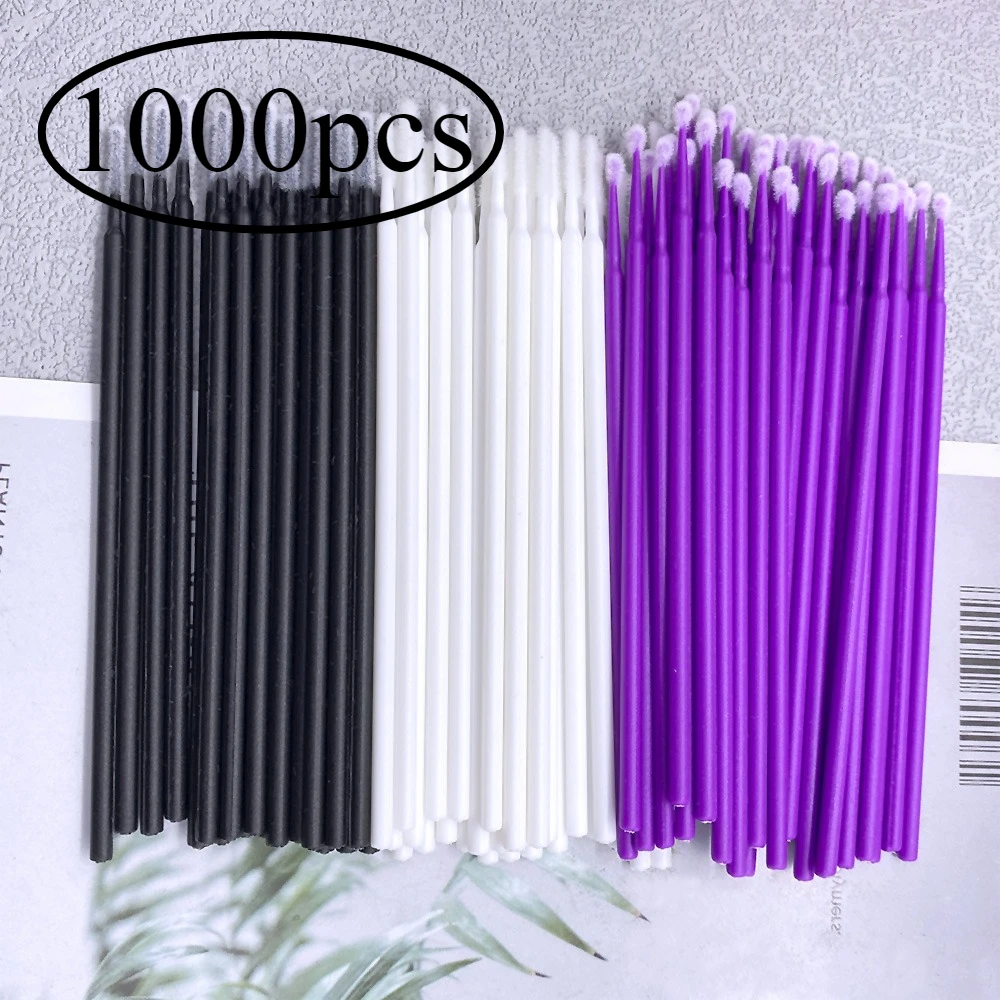1000 pcs/lot Extension de cils tampons de nettoyage cils ascenseur dissolvant de colle applicateurs Microblade maquillage Micro brosses outil
