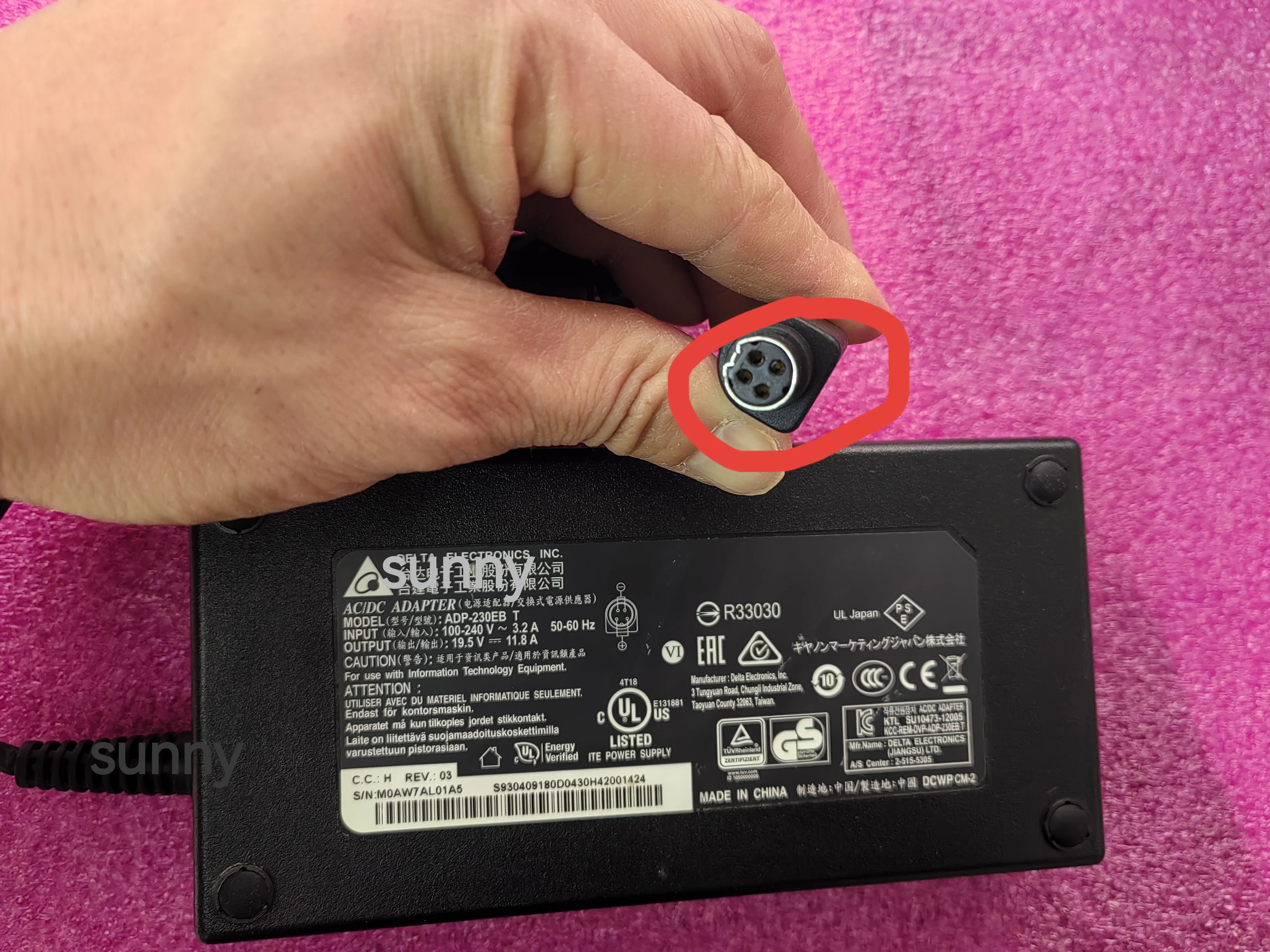 OEM Delta 19.5V 11.8A 230W ADP-230EB T(4DIN) REV:03 AC Adapter for MSI GT80 2QE(TITAN)-054DE Gaming Laptop Original Charger