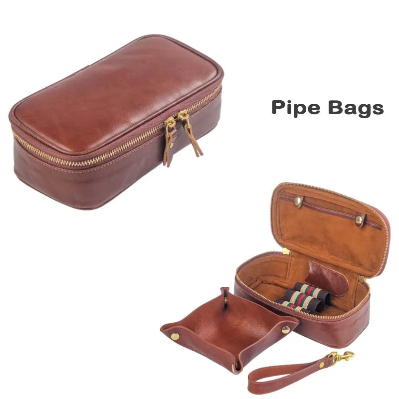

Сумка для трубок, кожаный дорожный чехол для хранения трубок, портативный многофункциональный чехол для курительной трубки для табака, аксессуары для инструментов