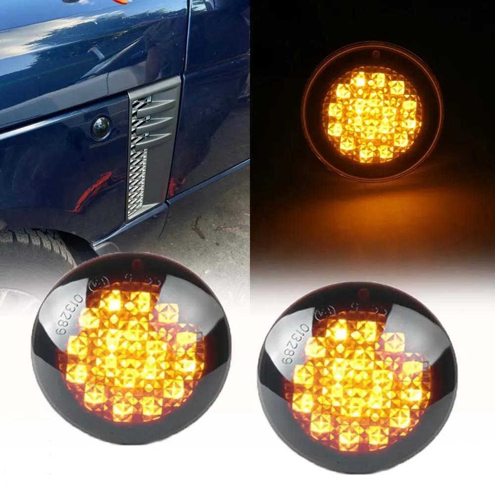 

2PC Smoked Side Marker LED Turn Signal Light For Range Rover L322 2002 2003 2004 2005-2012 XGB500020A XGB500020 IRR/RA12L32202SM