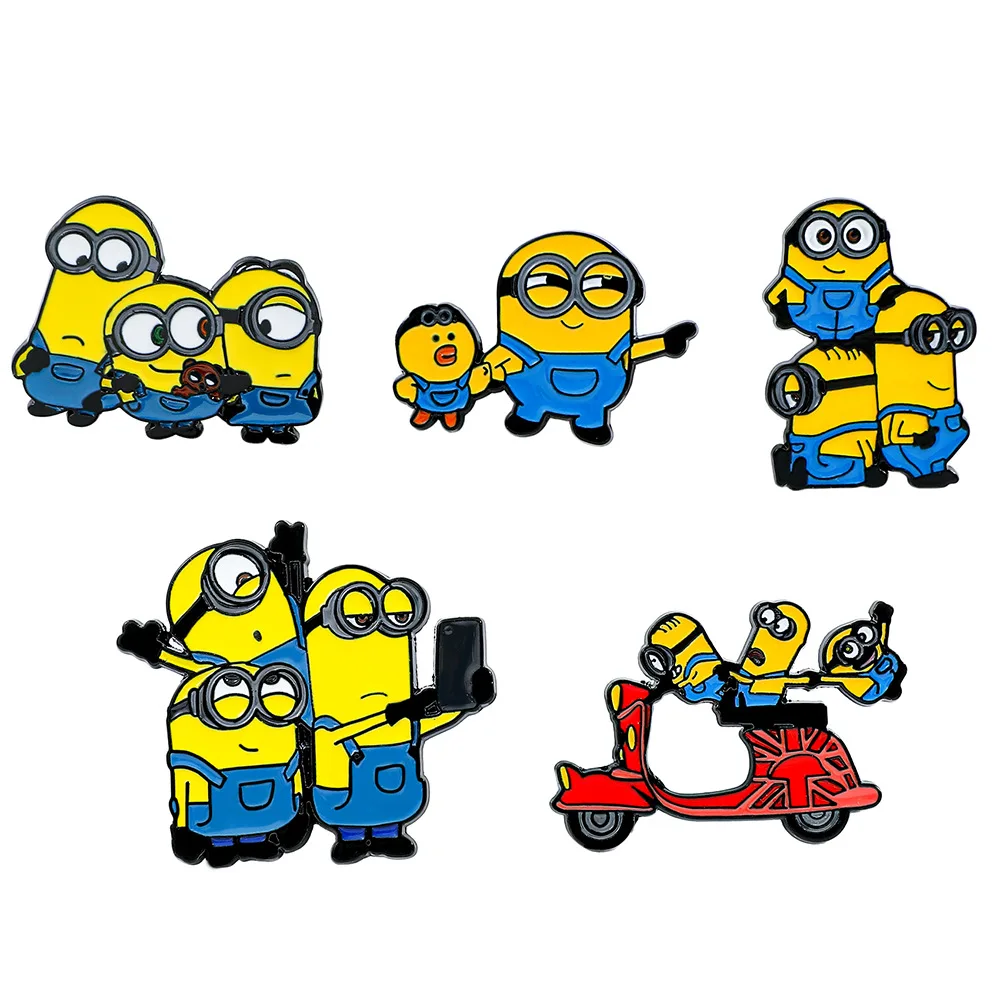 

1 Set European and American Cartoon Characters Minions Metal Badges God Thief Daddy Alloy Drip Oil Brooch Accessory Pin