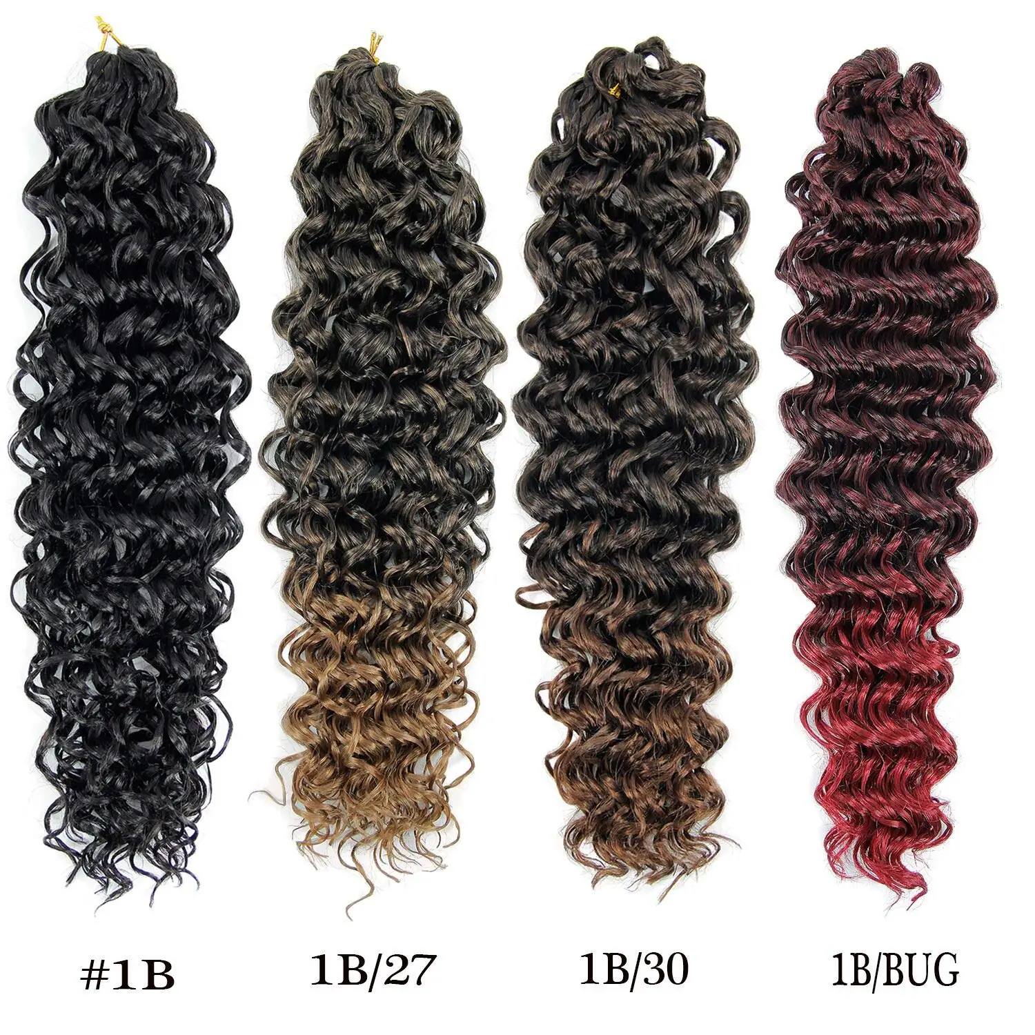 Rambut renda GoGo Curl untuk wanita hitam pendek Pantai Curl Bohemian Crochet kepang Natural hitam dalam gelombang mengepang ekstensi rambut