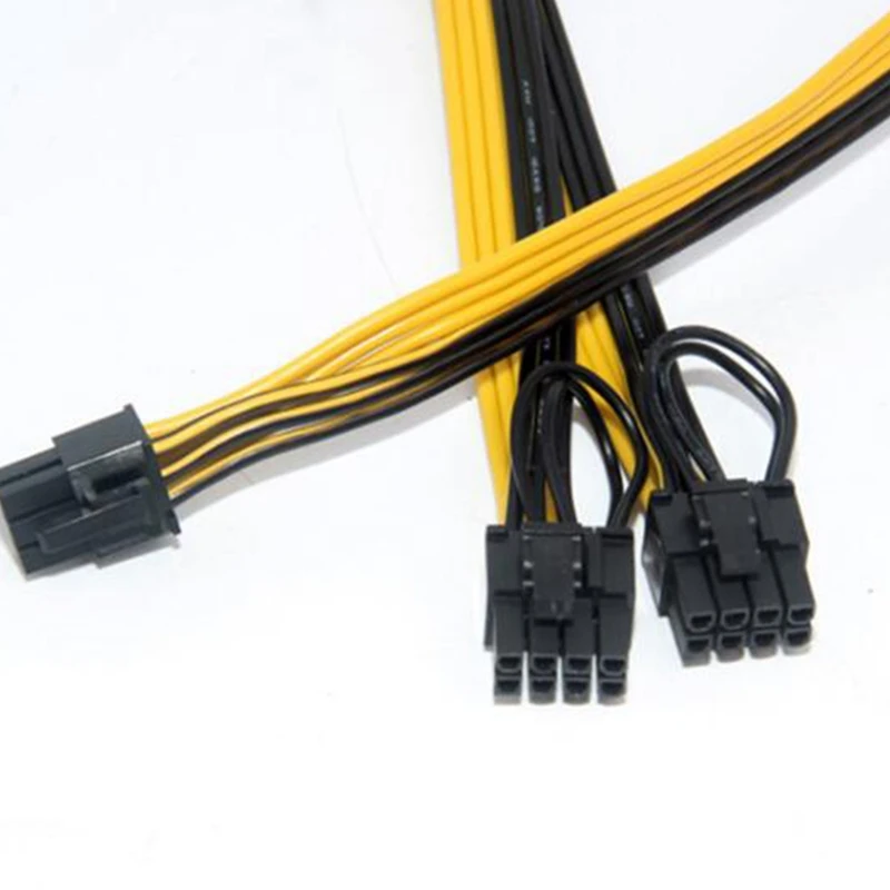5Pcs PCI-E PCI Express 6Pin To Dual 2-Port 8Pin 6+2 Pin Adapter GPU Video Card Power Cable 16AWG+18AWG Wire For Miner