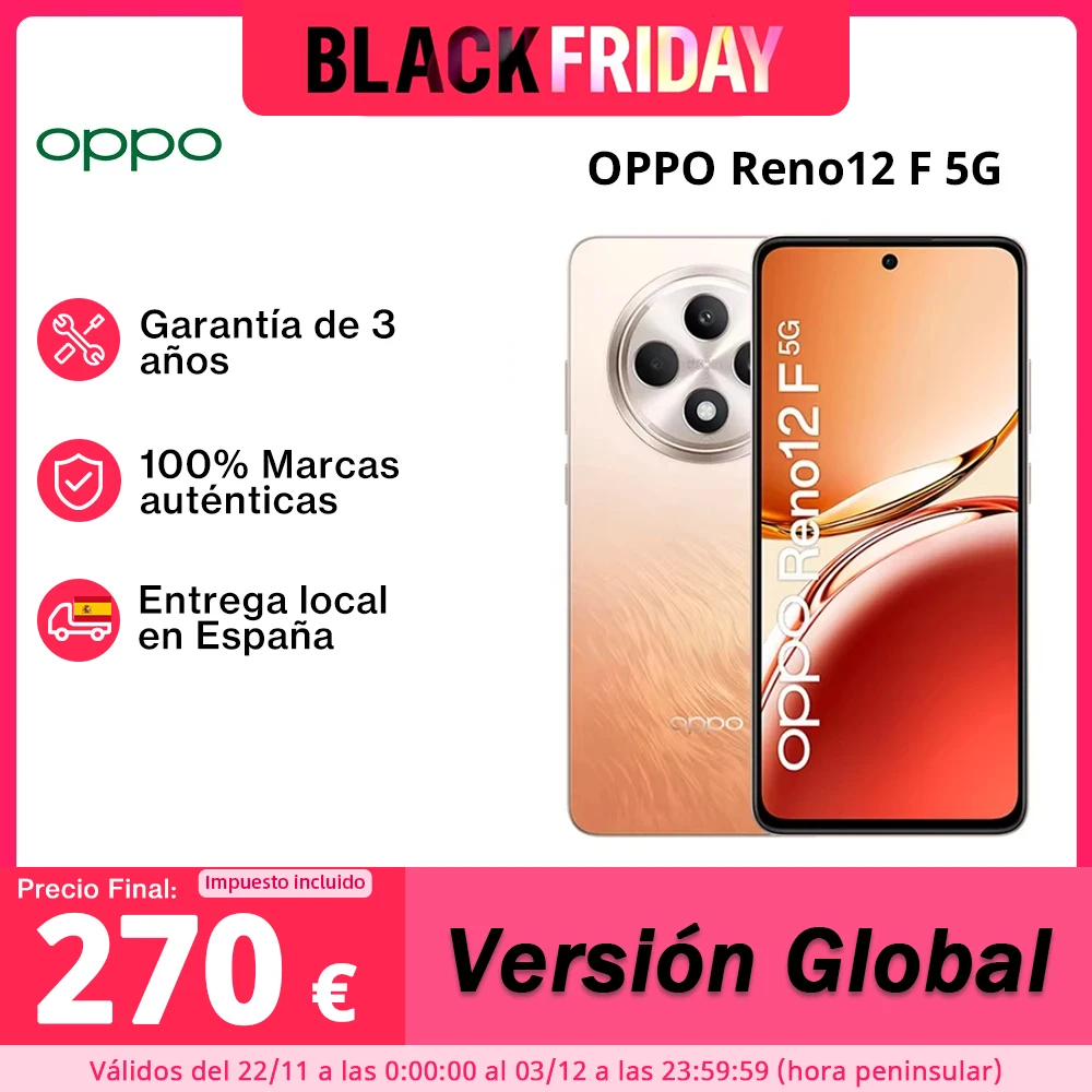 Global Version OPPO Reno12 F 5G Smartphone MTK Dimensity 6300 6.67inches 120Hz Screen 50MP Rear Camera 5000mAh Battery Reno 12F