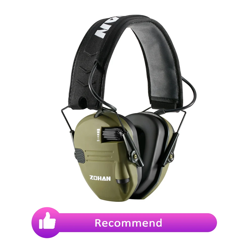 ZOHAN Electronic Shooting Earmuffs Ear Protection Sound Amplification Anti-noise Headphone for Gun Range with Headband Cover