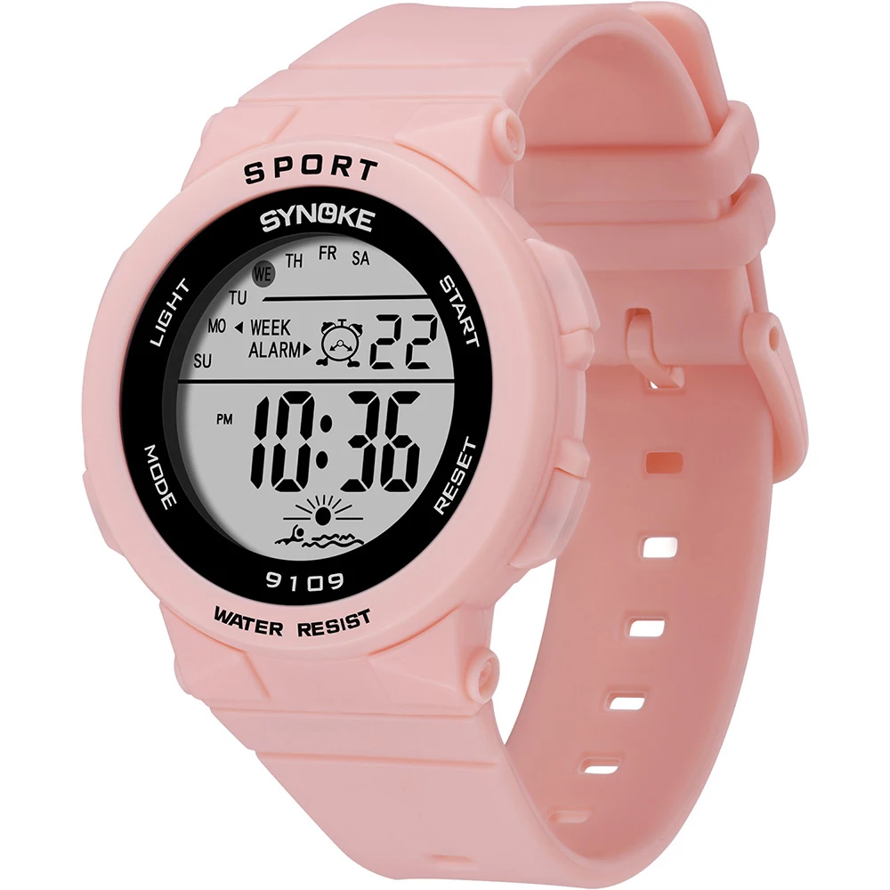 Watch For Women Girls 50M Waterproof SYNOKE Brand Silicone Female Watch Student Digital Watches Clock