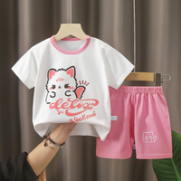 Kids Summer Clothes Set Cartoon Baby Tops Shorts Set 2Pcs Cotton Children Loungewear Suit Kids Girls Boys Sport Outfit Suit
