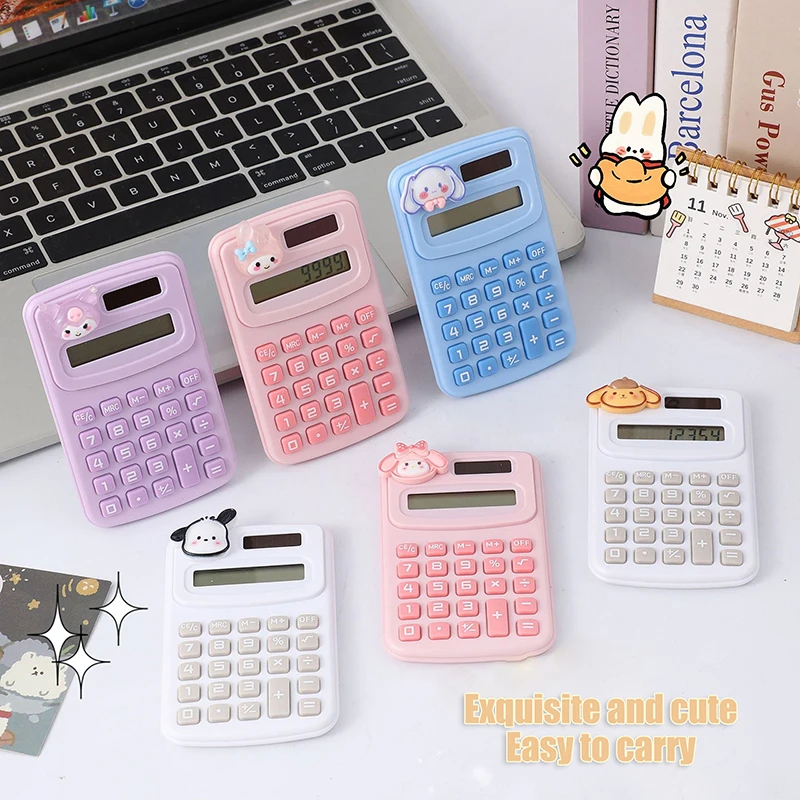 Mini calculadora portátil de dibujos animados, calculadora pequeña, suministros escolares de oficina, regalos de papelería para estudiantes