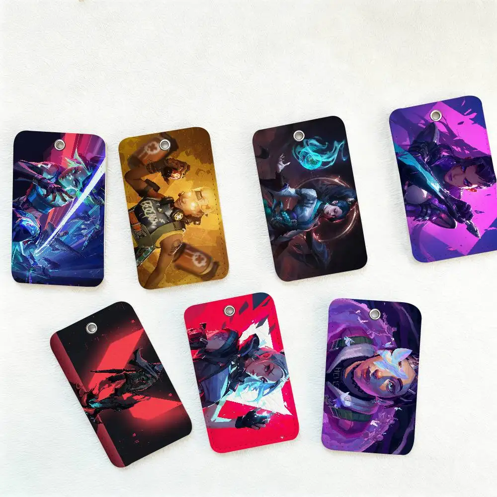 

VALORANT Game Gamer Cartoon Office Supply Men And Women Credit Card Keyrings Student Card ID Card Holder Credential Holder Card