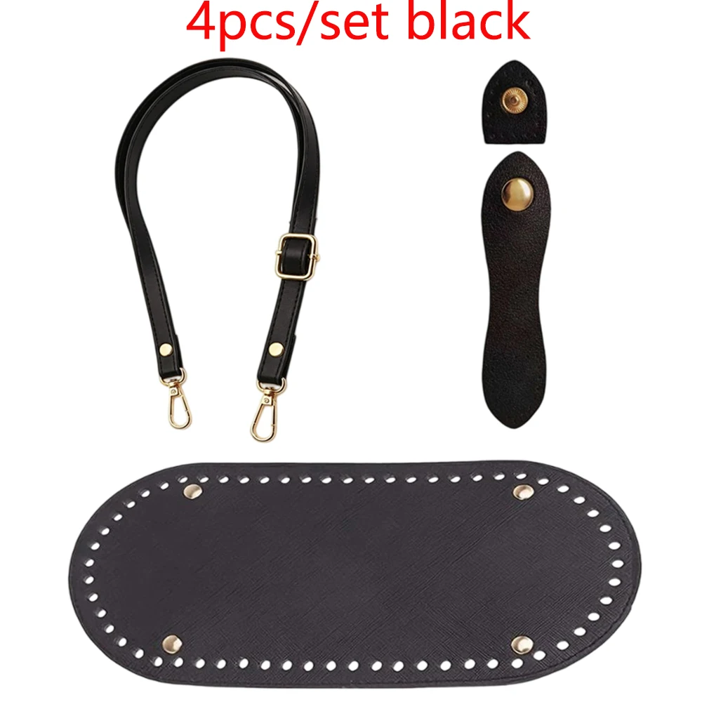 4Pcs Adjustable Handmade Bag Shoulder Straps, Bag Replacement Straps, Knitted Bag Bottoms, Handmade Woven Bag Bottoms, Yarn Bag Making Accessories, Suitable for Knitted Bags, Yarn Bag Replacement Straps