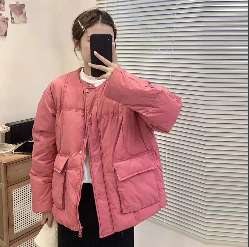 

Women Down Jacket Short Winter Coat New 90 Duck Down Korean Style Fashion Outerwear куртка женская с капюшоном JK-206