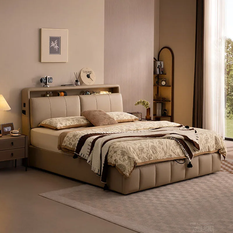 Wooden Design Bed Queen Double Floor Sleeping Safe Princess Luxury European Bed Beauty Modern Letto Matrimoniale Home Furniture