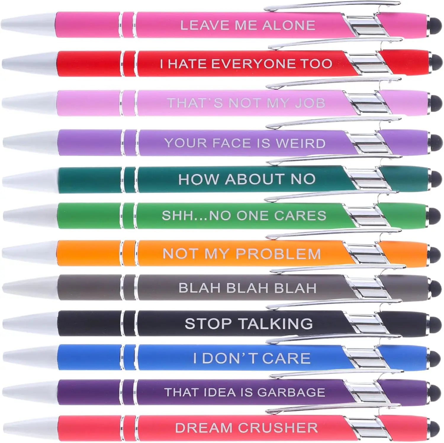 

12 Fine Point Ballpoint Pens - Smooth Writing for Journaling & Office, Kawaii Design