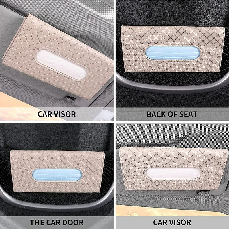 Caja de pañuelos para coche, juegos de toallas, parasol para coche, soporte para caja de pañuelos, decoración de almacenamiento Interior para BMW, accesorios de decoración para coche, 1 Uds.