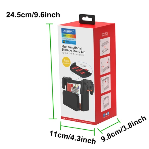 Imagen 2 del producto Organizador universal para Switch 2/OLED/Switch, soporte de almacenamiento para tarjetas de juego/discos/dock de TV/consola/controlador, kit de accesorios