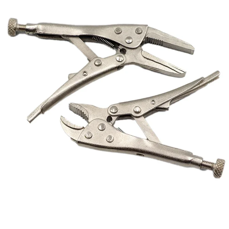 2pcs/lot 4 inch and 5 inch Locking pliers round nose Straight Jaw Welding Tool Straight Jaw Lock Mole Plier Vice Grips Pliers