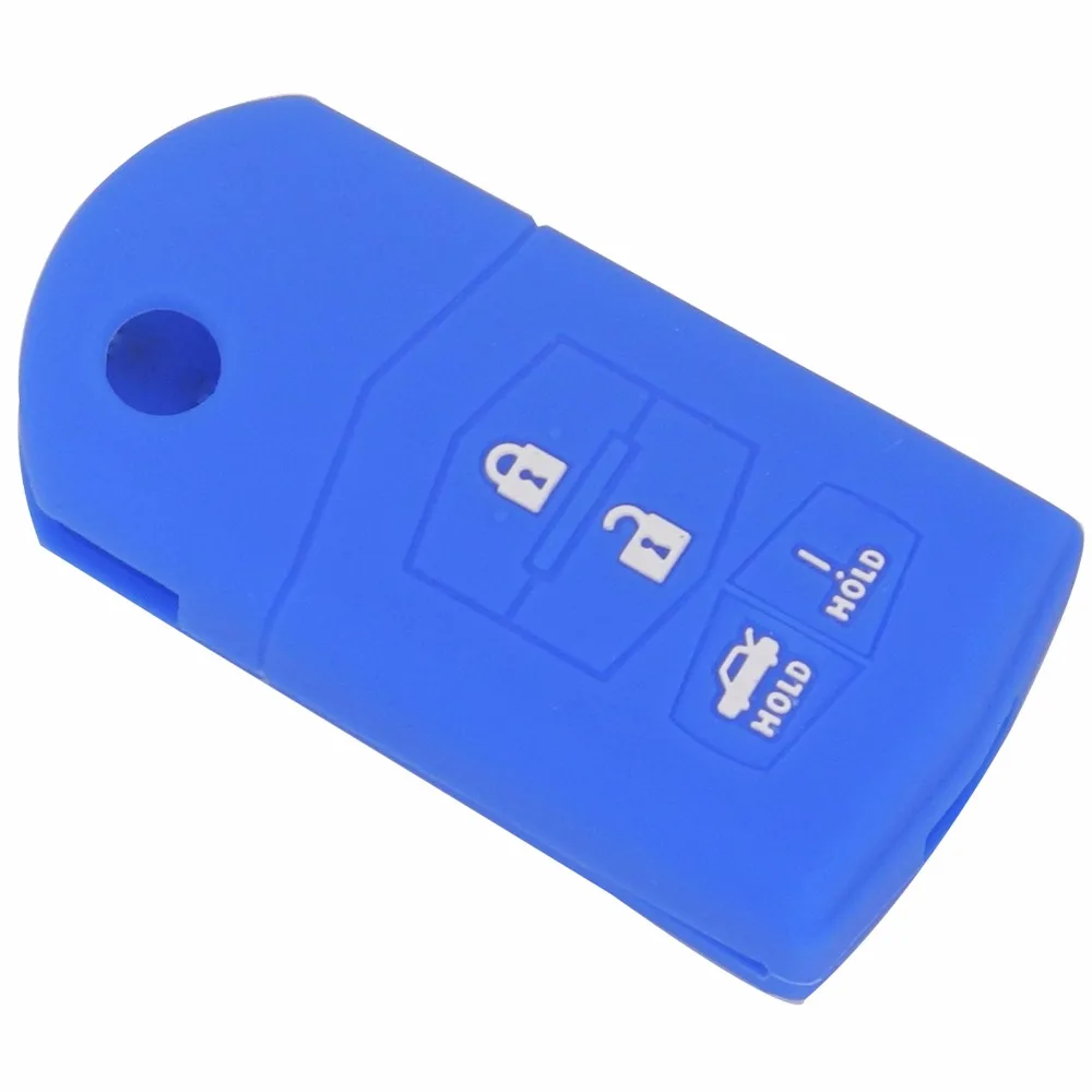 jingyuqin 4 Buttons Car Silicone Remote Key Cover Case Fob For Mazda 2 3 5 6 8 Atenza CX5 CX-7 CX-9 MX-5 RX Keyrings Fold