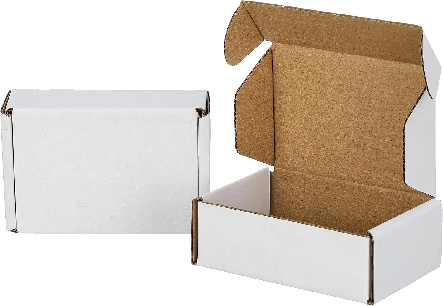 

50 Pack 6x4x2 inches Small Kraft Corrugated Cardboard Boxes for Mailing and Packing, White