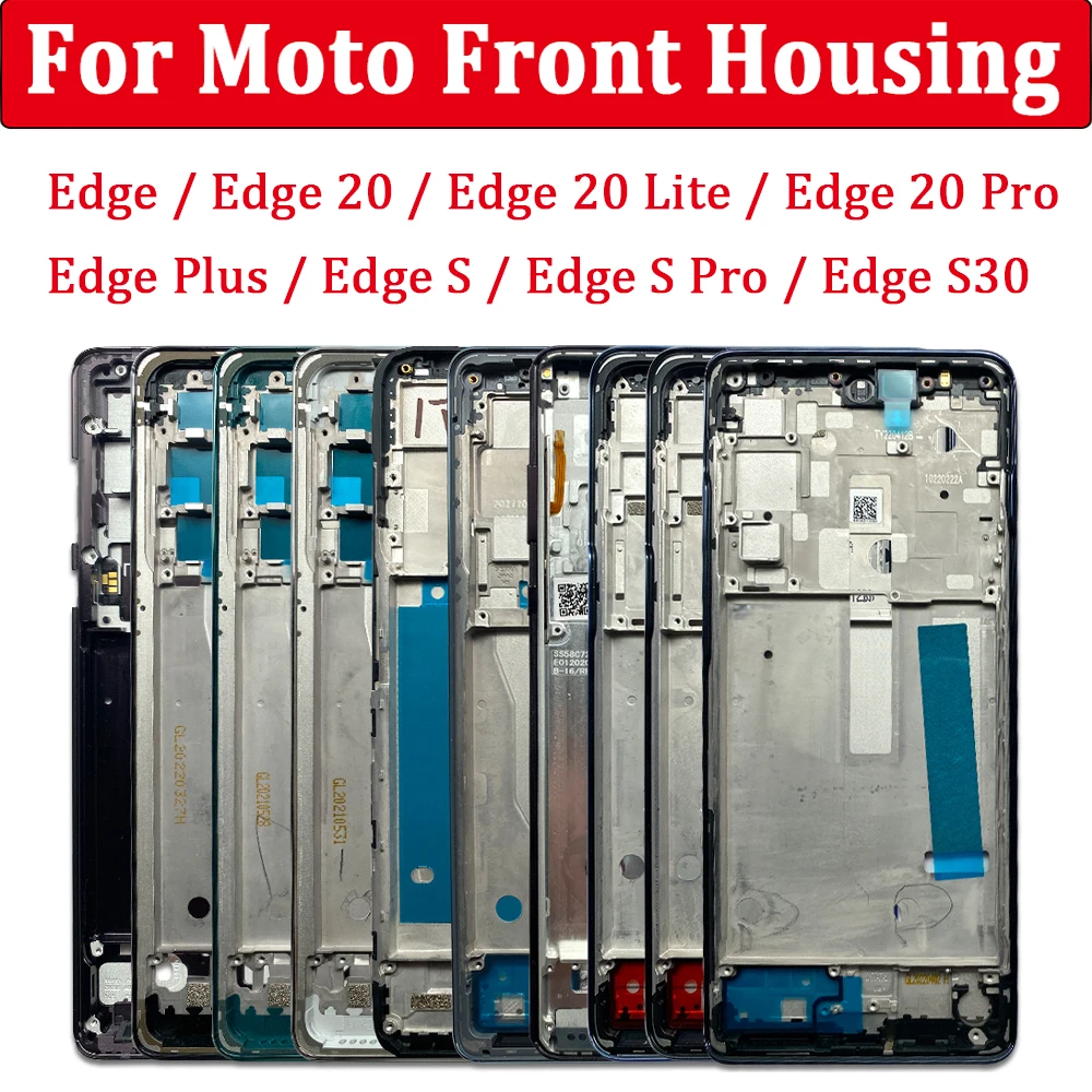 NEW Front Housing LCD Frame Bezel Plate Replacement Repair Part With Side Button For Moto Edge 20 Lite Pro S S30 Edge Plus 40NEO