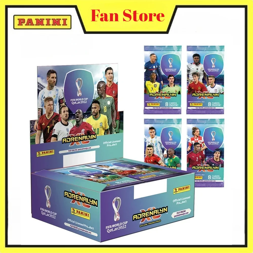 Caja de Tarjetas de Estrellas del Mundial de Fútbol de Catar 2022 Panini, Messi Ronaldo, Edición Limitada, Tarjetas Coleccionables de Fútbol, Set de Colección para Fanáticos