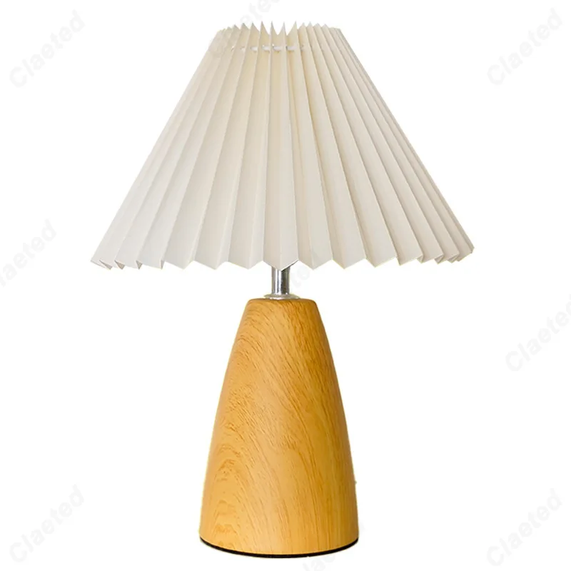 الحد الأدنى الرجعية LED مطوي النسيج عاكس الضوء السيراميك مكتب مصباح غرفة نوم اللوح الأمامي الراقية جو الزخرفية ضوء الليل