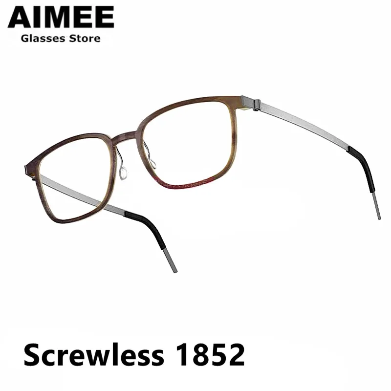 Square Screwless Titanium Glasses Frame Denmark Brand Men Women Ultralight Prescription Eyeglasses Optical Blue Light Spectacles