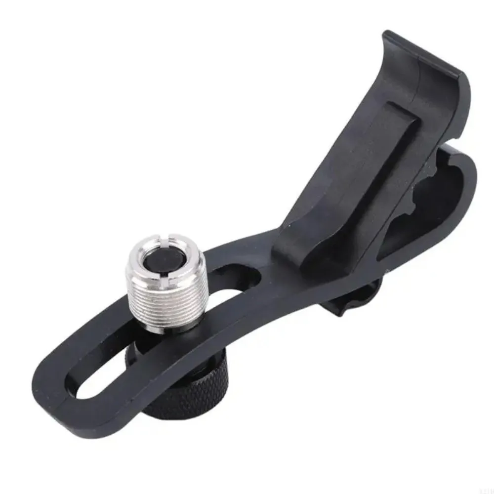 Black Microphone Holder with Drum Clamp Anti-Vibration Plastic Copper Material Drum Rim Microphone Clip Metal Adjustable