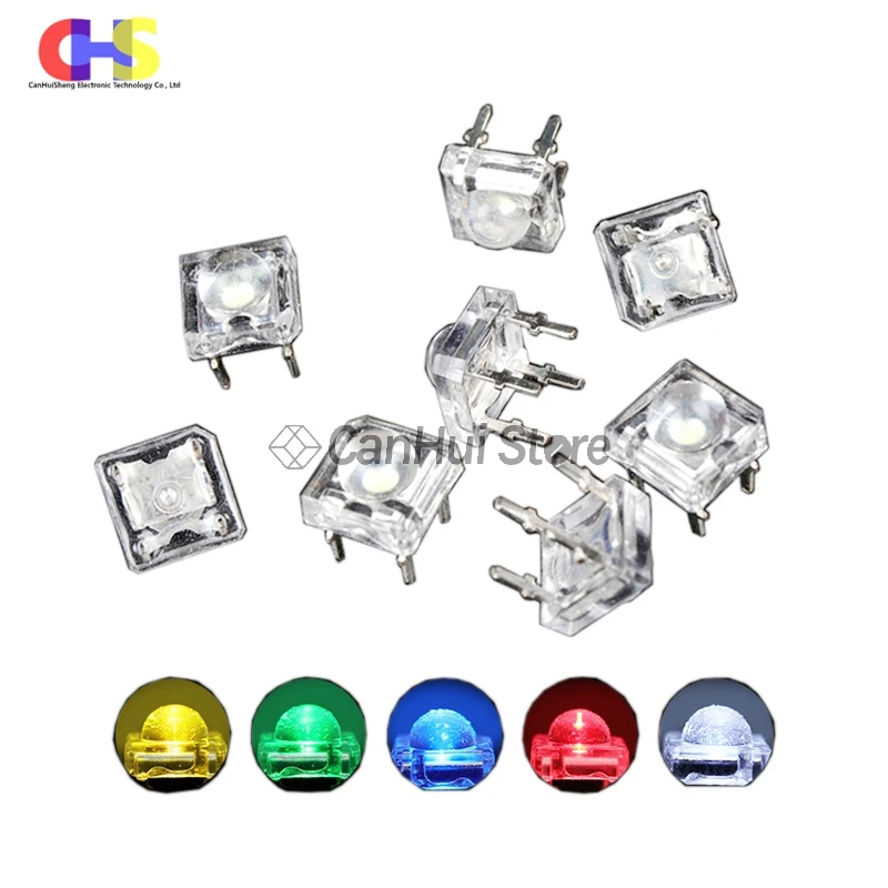 20pcs 4 Pin High Quality 5mm Clear Light-Emitting Piranha LED Apply Dome Wide Angle Super Bright Light Lamp For Car Light