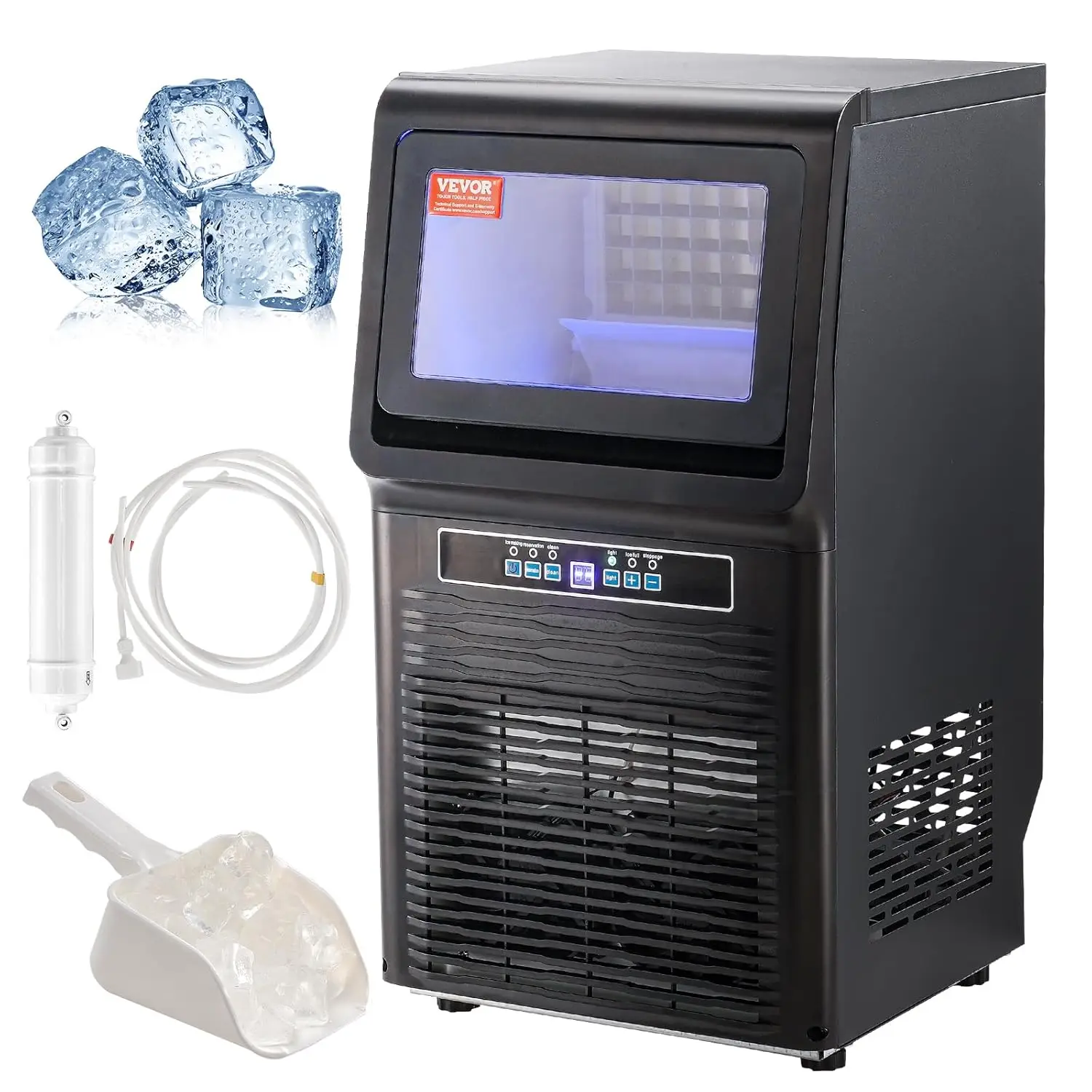 Ice Maker Machine, 70lbs/24H Ice Maker Machine, 36 Ice Cubes in 12-15 Minutes, Freestanding Under Counter M