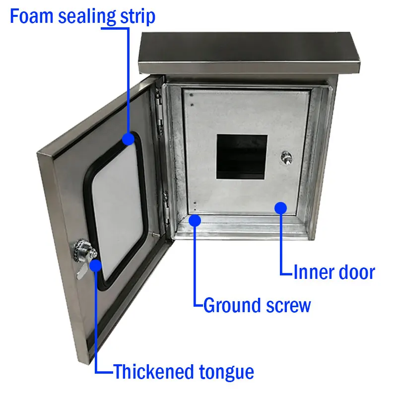 CE Certified Metal Distribution Box IP65 Inspection Window Lock Painted Weatherproof Electrical Enclosure Rainproof