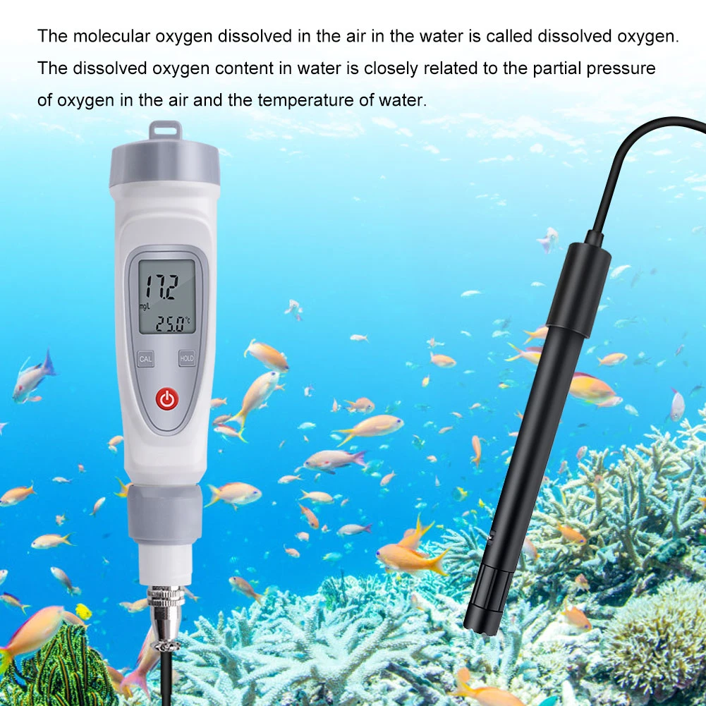 Yieryi JPB-70A Portable Digital Pen Dissolved Oxygen Meter Water Quality Tester Do Meter Detector Test Range 0-20 mg/L