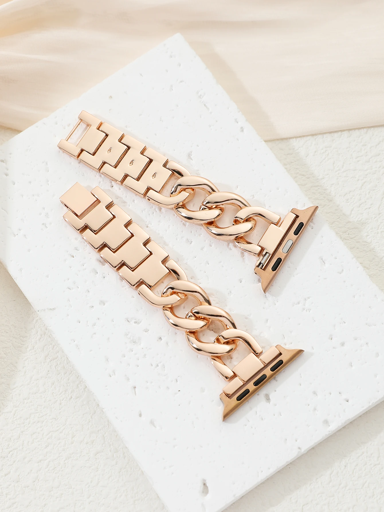 Cuban Link strap for Apple watch band 40mm 41mm 45mm 44mm 49mm Stainless steel metal bracelet iWatch series 8 7 6 5 se ultra image 5