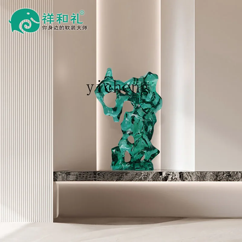 ZK Hallway Abstract Floor Resin Decorations Sculpture Taihu Lake Stone Ornament Furnishing Home Accessories