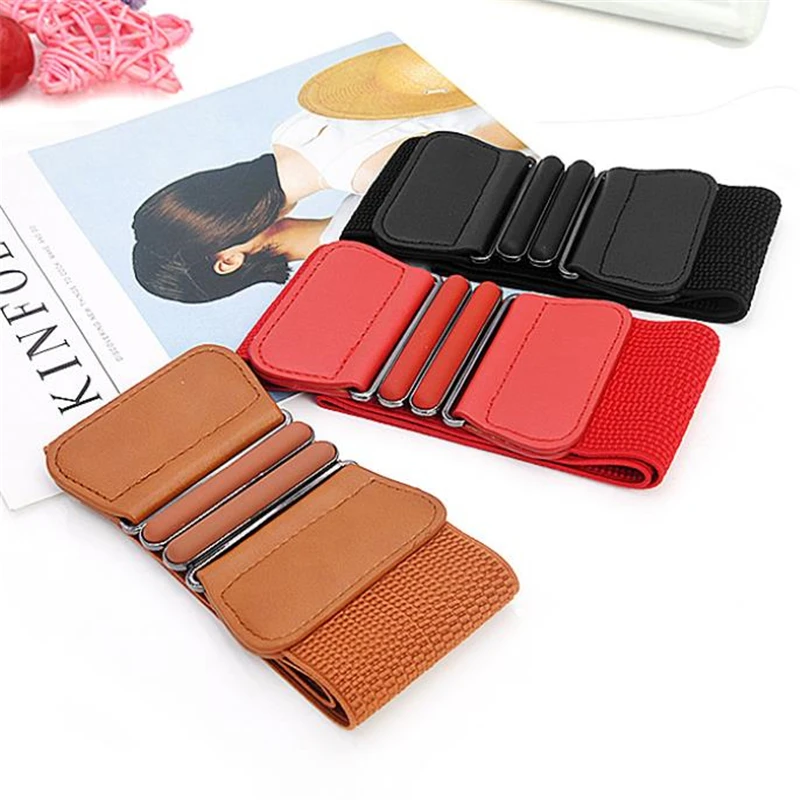 Fashion Brand Waist Belts Women Lady Solid Stretch Elastic Wide Belt New Dress Adornment For Women Waistband