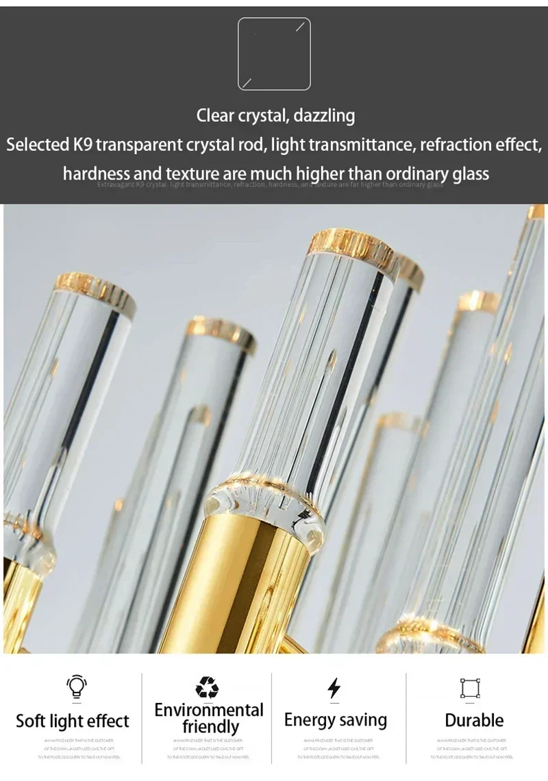 

Postmodern Luxury Crystal Chandelier - Elegant Modern Ceiling Light for Villa Living Room, Dining Room, Bedroom & Bathroom