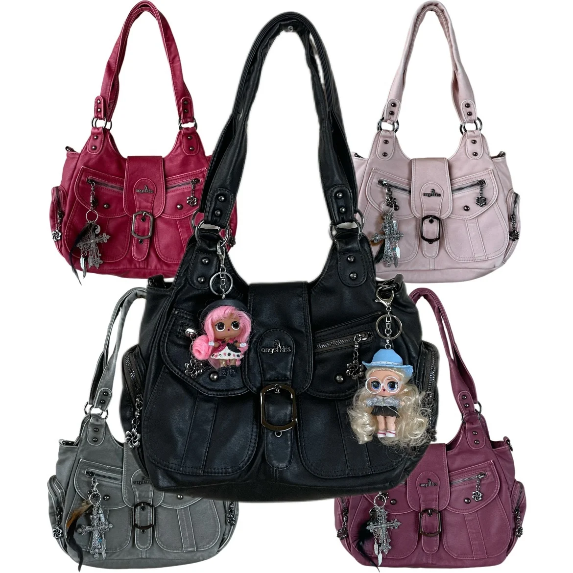 

Angel Kiss Vintage Large Capaci Commuter Motorcycle Bag Multi-ket Y2K Sexy Girl Tote Bag Underarm Bag Simple Briti Sle