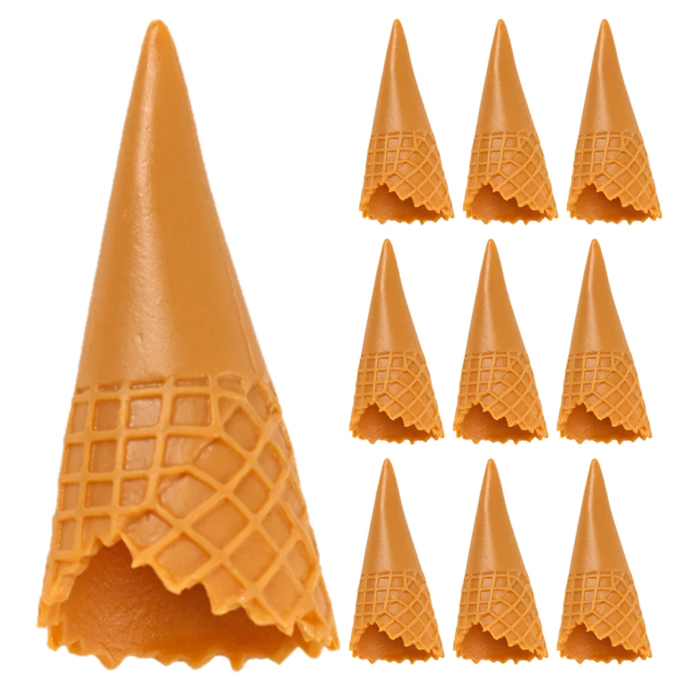 

12 Pcs Crispy Cone Children Toy Artificial Dessert Ice Cream Simulated Decor House Supplies Cones Mini Egg Roll