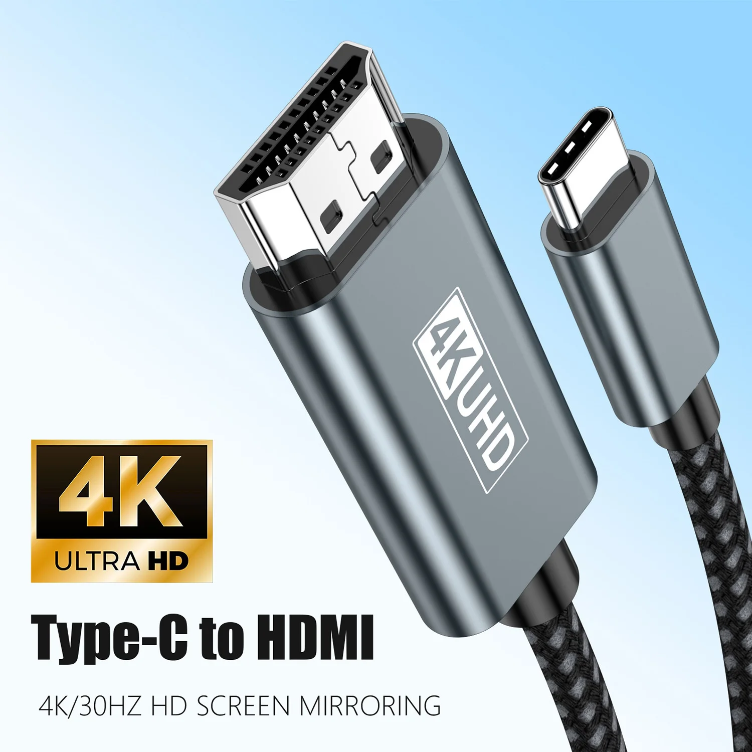 USB C to HDMI Cable 4K@30HzHDMI-Compatible HDTV Cable For Air iPad TV Converter MacBook Air iPad Type C HDMI Adapter