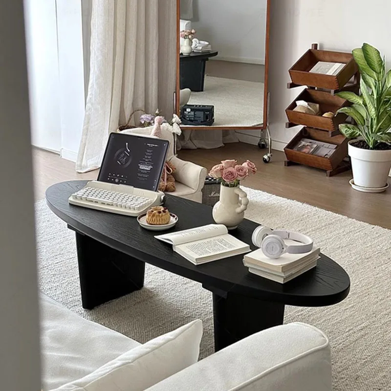 Trendy Glam Coffee Table Oval Minimalist Nordic Neutral Coffee Table Living Room Eclectic Meubles De Maison Salon Home Furniture 5