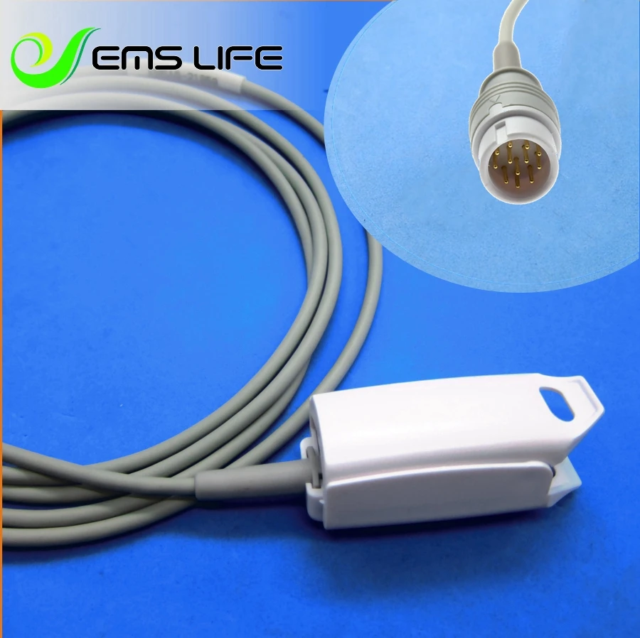 

Reusable adult finger soft spo2 sensor for Comen star8000E/H,12pin new analog,White patient monitor