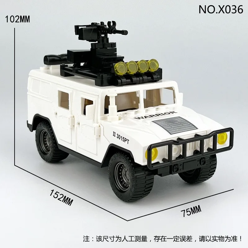 Bloc de construction militaire MOC, paquet de E-14, troupes d'élimination de la paix, figurines plus tomahawk, véhicules tout-terrain, armes pour chiens de police