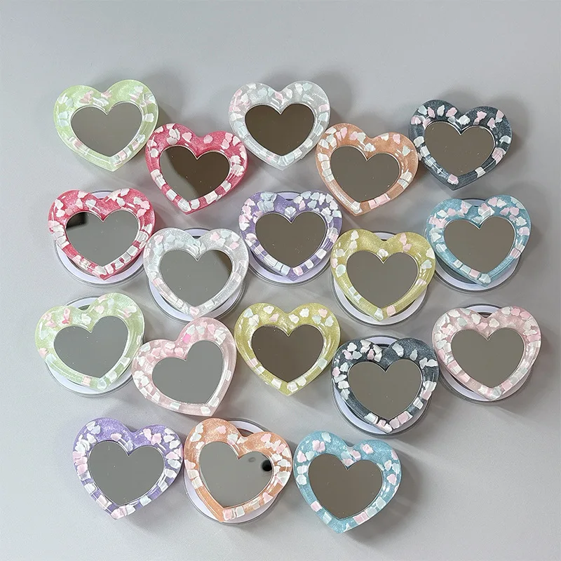 Korean Ins Creative Magnetic Suction Decorative Mirror Girl Phone Airbag Stand for Iphone 17 Samsung S26 Grip Tok Bracket Holder